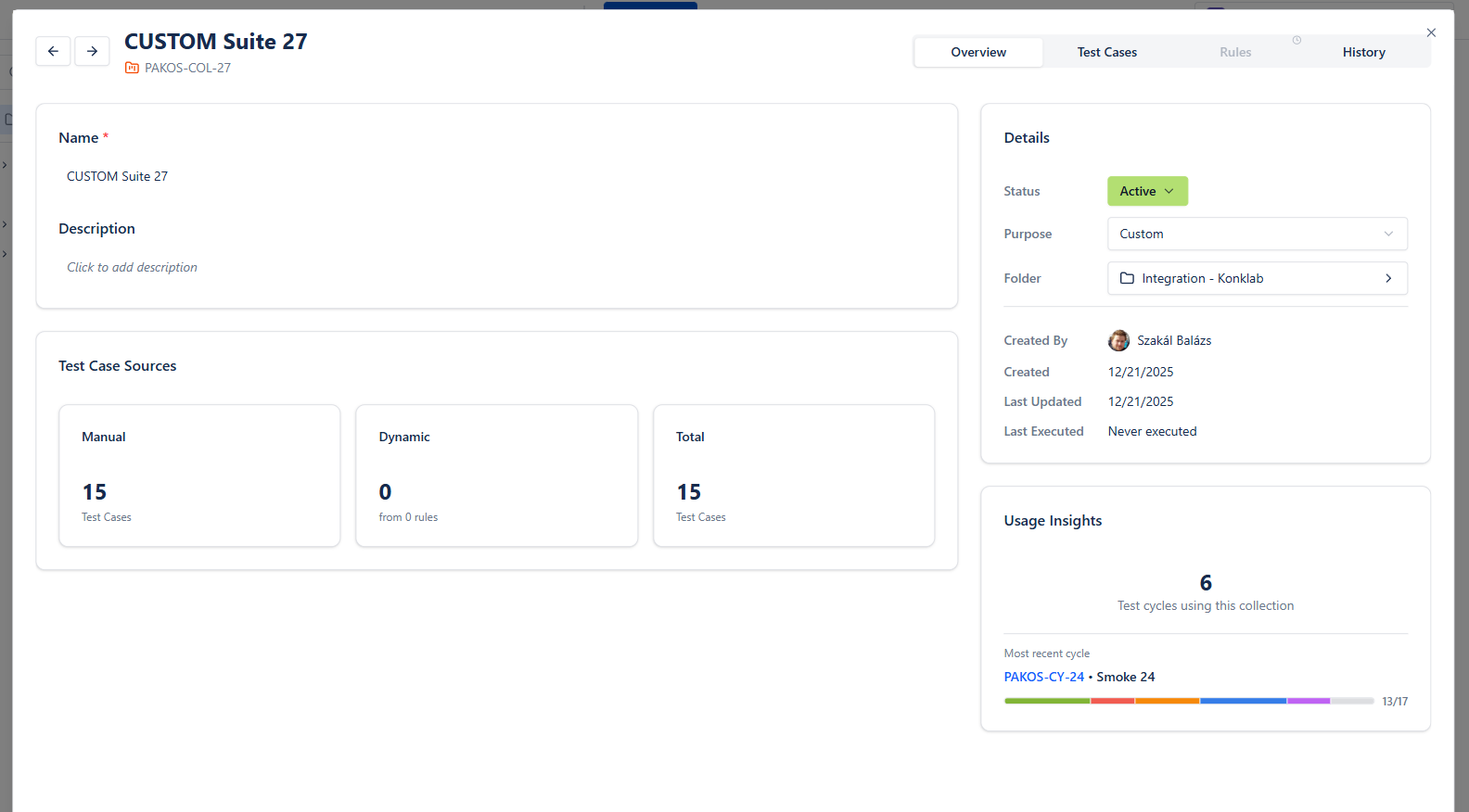 Smart Collections in BesTest with rule-based test case grouping